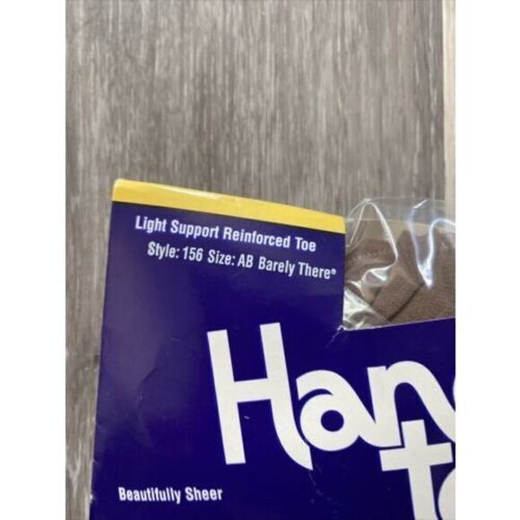 VTG Hanes Too Pantyhose Barely There Size AB 156 Light Support Reinforced Toe - Picture 4 of 6